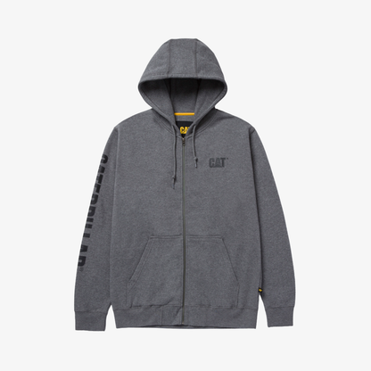 Full Zip Banner Hoodie grey
